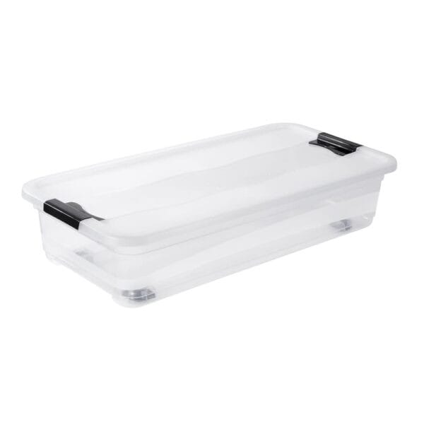 6 Sacs De Rangement Sous Lit 90L – Avec Couvercles Transparents – Gris, Pliables – Pour Vêtements, Couvertures, Chaussures