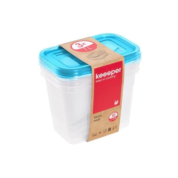 Lot de 3 Boîtes de conservation congélation 1 l fredo fresh Keeeper