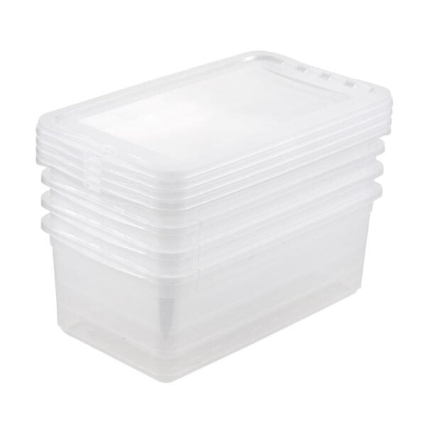 Lot de 4 boîtes de rangement pour Chaussures ou Vêtements 5,6 litres KEEEPER