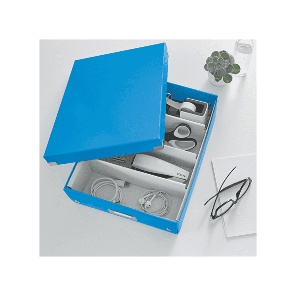 Boîte carton compartimentée multi usages avec couvercle LEITZ