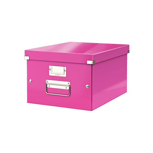Boîte de rangement en carton Taille Moyenne Rose