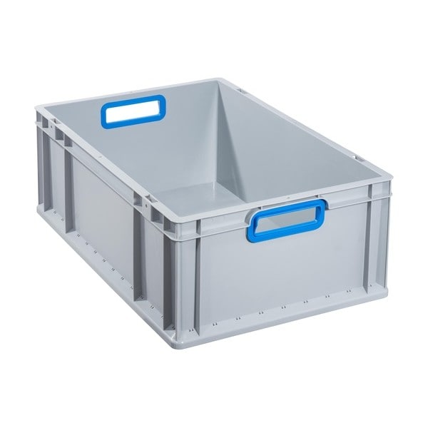 Bac norme Europe 600x400 avec poignées bleues