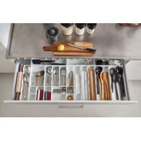 Organiseur de tiroir de cuisine blanc modulable