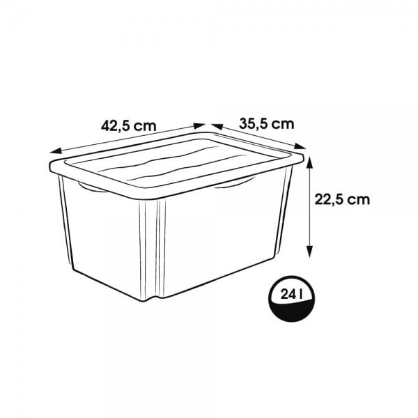 Bac de rangement 24 litres de couleurs emil Keeeper