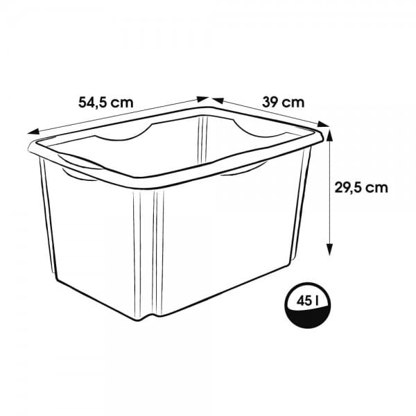 Bac Transparent empilable emboitable 45 litres