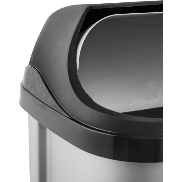 Poubelle plastique à couvercle coulissant 50 litres