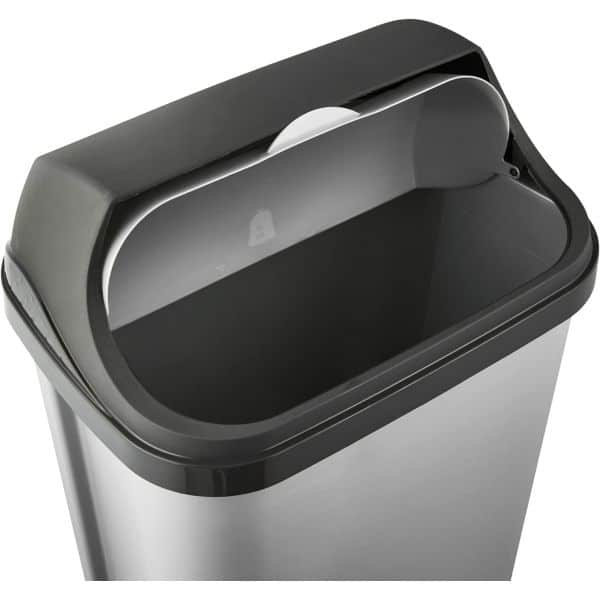 Poubelle plastique à couvercle coulissant 50 litres