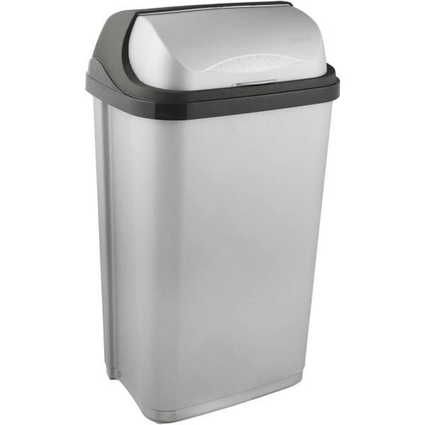 Poubelle plastique à couvercle coulissant 50 litres