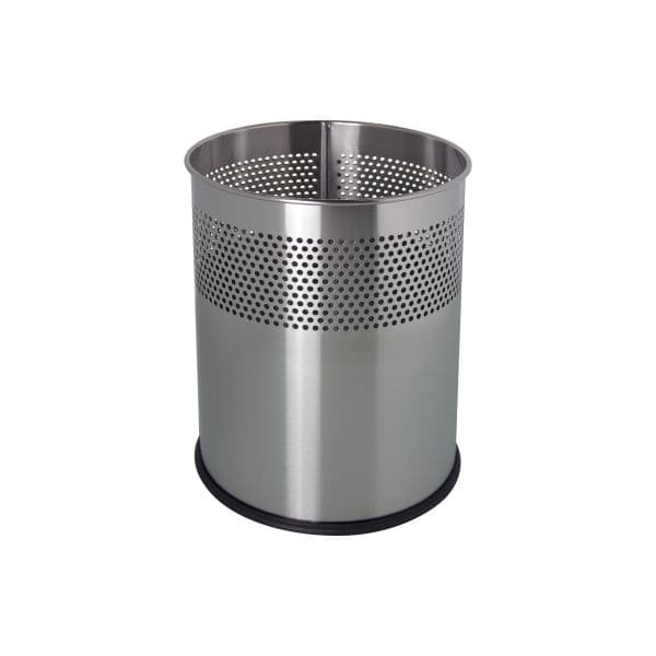 Corbeille à papier ronde en acier pour Professionnel et Bureau 15 litres