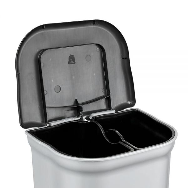 Poubelle à pédale 2 bacs pour tri 2 x 11 litres