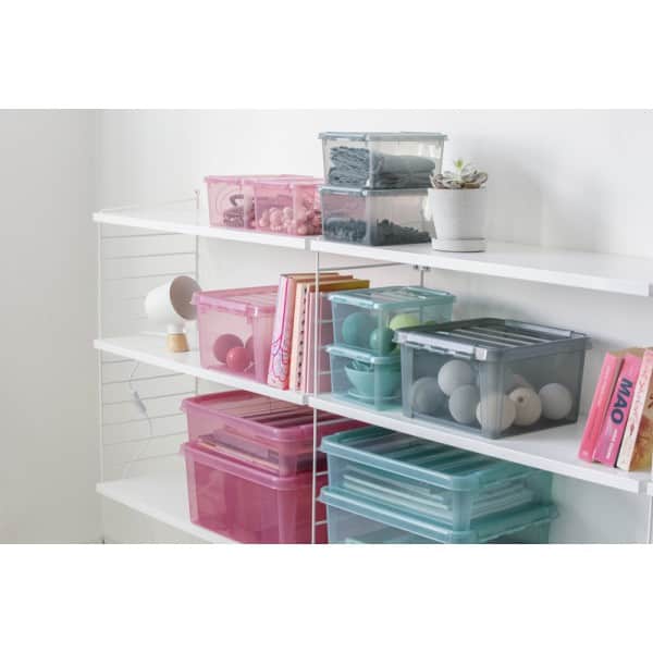 Boîte de rangement Rose transparente 14 litres