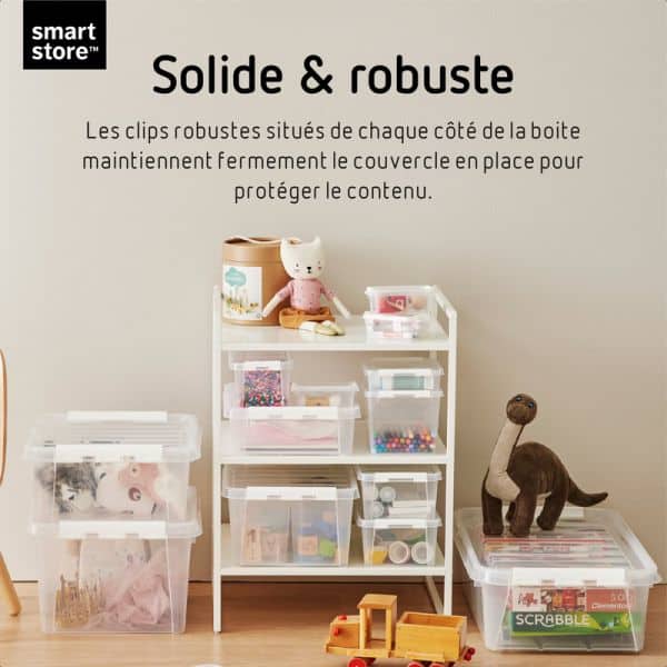 Boîte de rangement haute 25 litres avec couvercle