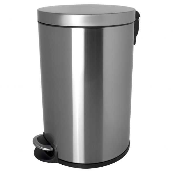 Grande poubelle salle de bain en inox 20 litres
