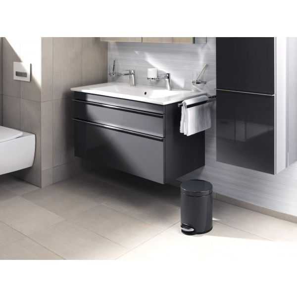 Poubelle ronde à pédale élégante anthracite 12 litres