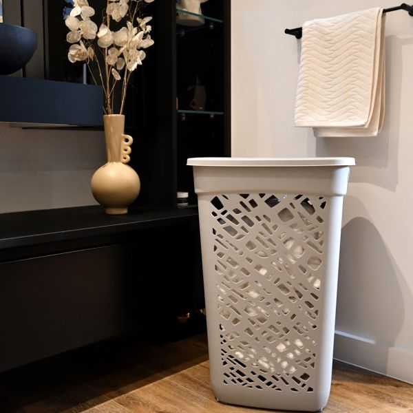 Panier à linge élégant en plastique 60 litres