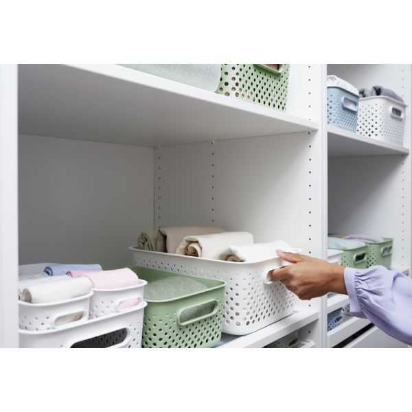 Panier De Rangement Carré En Feutre Lavable – Taille M 33x23x11,5 Cm – Bleu Marine, Pour Chambre, Salle De Bain
