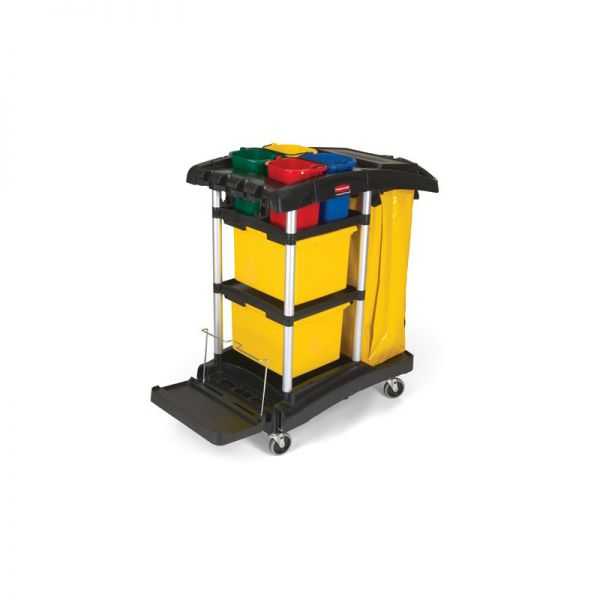Chariot de ménage avec bacs de rangement en couleur Grande capacité