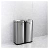 Poubelle de tri sélectif en inox "the twin bin" 2 x 30 litres