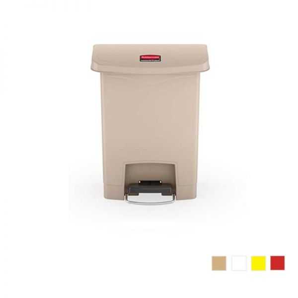 Poubelle à Pédale Rubbermaid Commercial - 30,3 Litres - Rouge - Hauteur 44 Cm - Ouverture Mains Libres Robuste