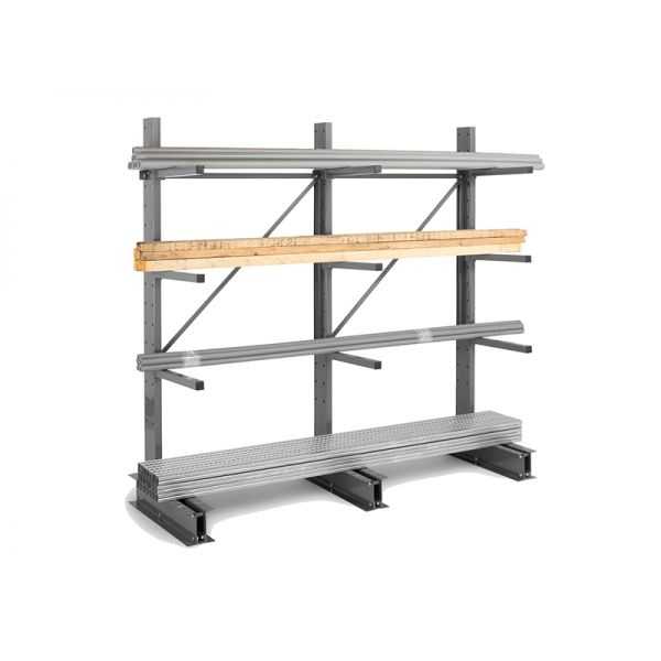 Rayonnage Cantilever léger 4 nvx 1 côté H.2m x L.1m x P.600