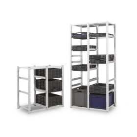 Porte-Bacs Norme Europe kit suivant H. 2000 mm pour bacs 600 x 400 mm