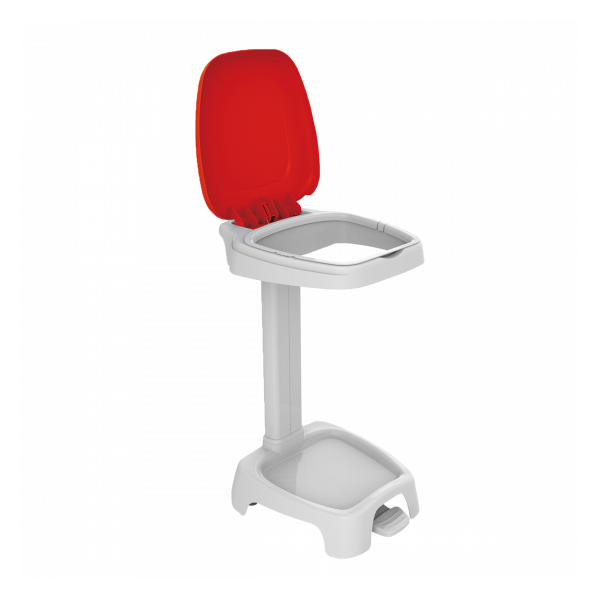 Support sac 120 L + couvercle rouge