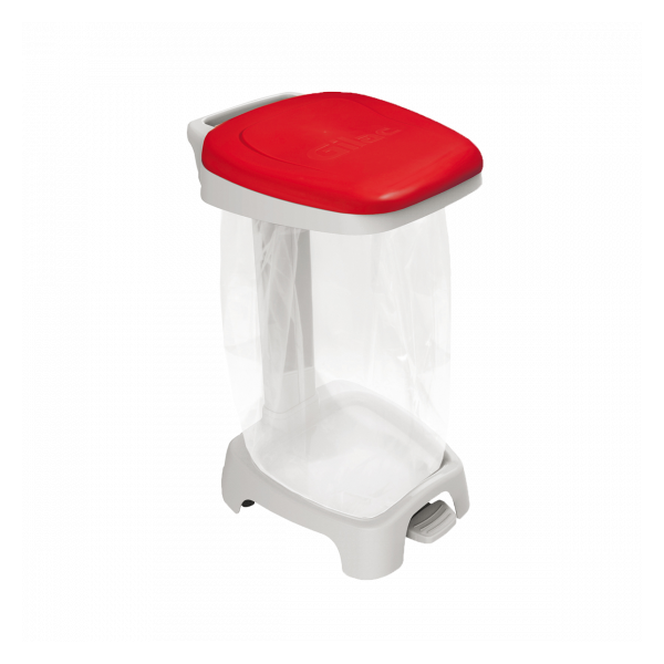 Support sac 120 L + couvercle rouge