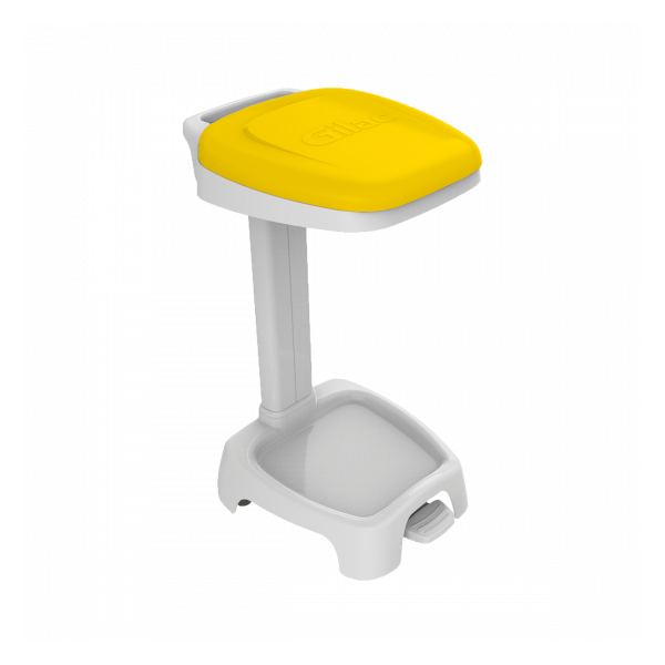 Support sac 120 L + couvercle jaune