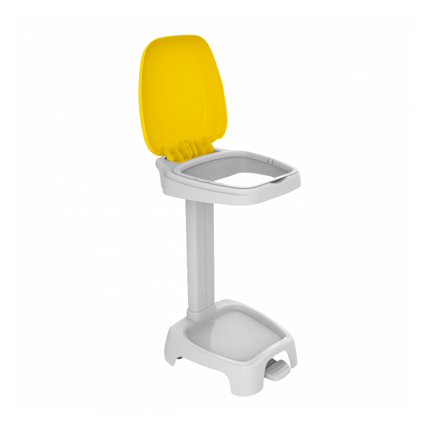 Support sac 120 L + couvercle jaune