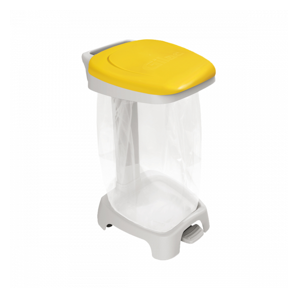 Support sac 120 L + couvercle jaune