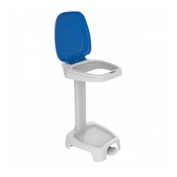 Support sac 120 L + couvercle bleu