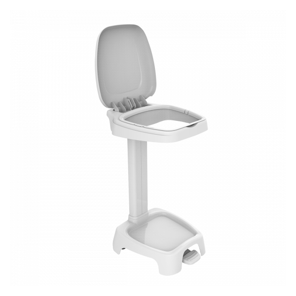 Support sac 120 L + couvercle blanc