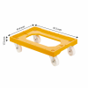 Socle rouleur 4 roues pivotantes - chape acier - jaune