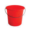 Seau rond léger avec anse acier - 5 L - rouge
