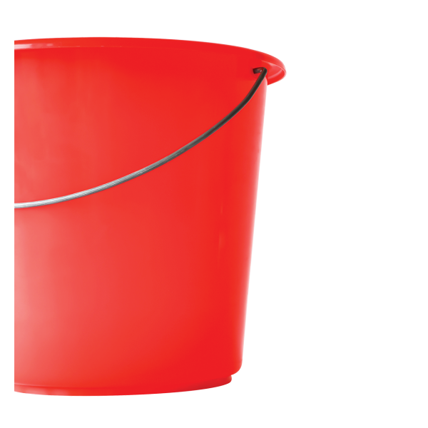 Seau rond léger avec anse acier - 5 L - rouge