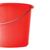 Seau rond léger avec anse acier - 5 L - rouge