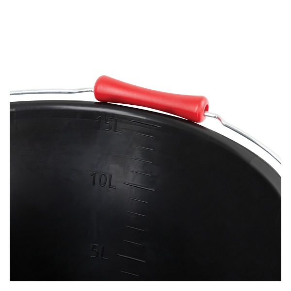 Seau rond éco-durable 15L - Poignée ergonomique - noir