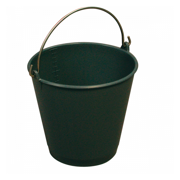 Seau rond 14 L gradué avec anse inox - gris