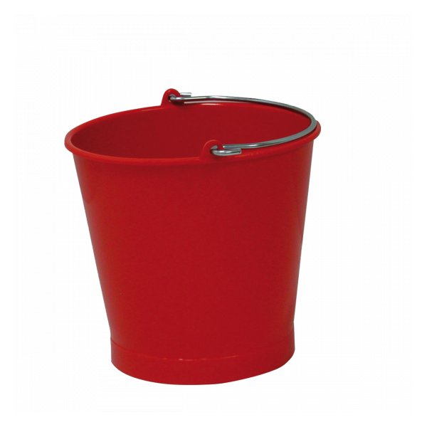 Seau rond 13 L anse inox - rouge