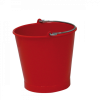 Seau rond 13 L anse inox - rouge