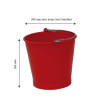 Seau rond 13 L anse inox - rouge