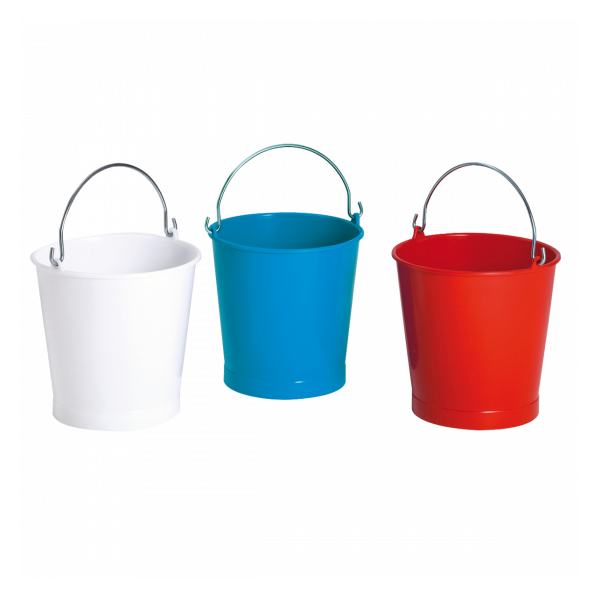 Seau rond 13 L anse inox - rouge