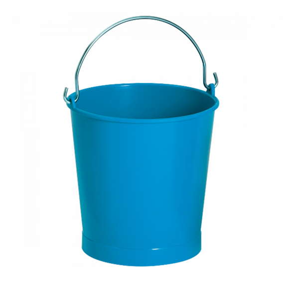 Seau rond 13 L anse inox - bleu