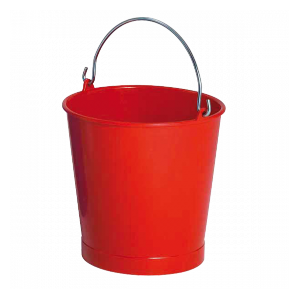 Seau rond 10 L anse inox - rouge