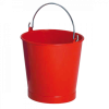 Seau rond 10 L anse inox - rouge
