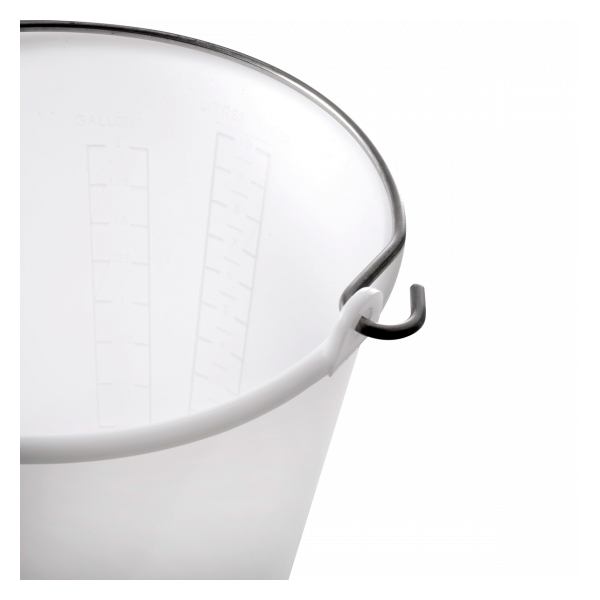 Seau rond 10 L anse inox - blanc