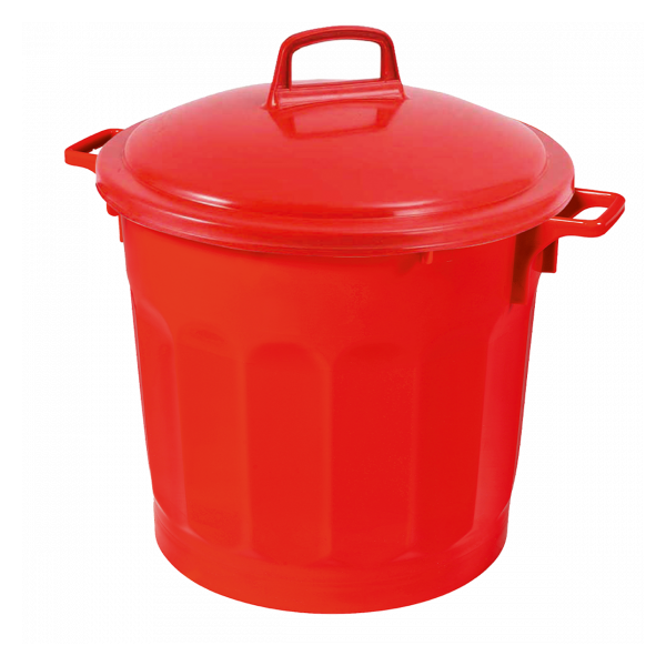 Poubelle ronde tri sélectif 75 L - rouge