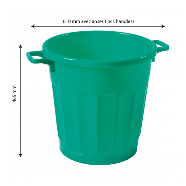 Poubelle ronde tri sélectif 50 L - vert