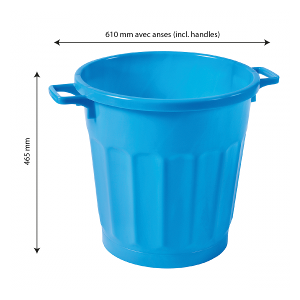 Poubelle ronde tri sélectif 50 L - bleu