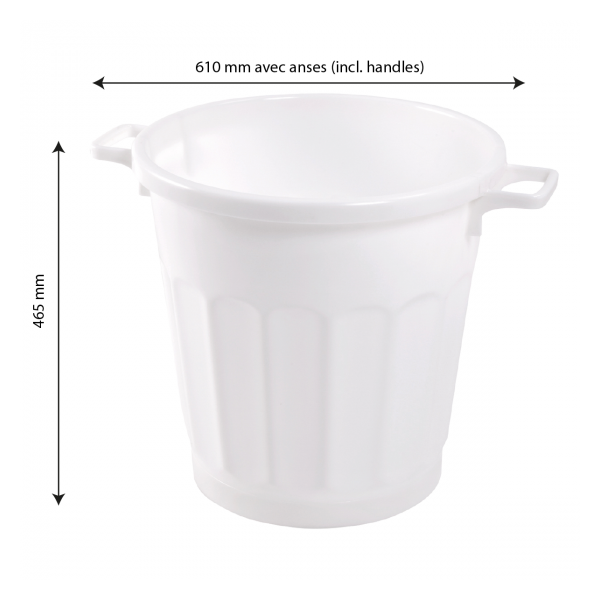 Poubelle ronde tri sélectif 50 L - blanc